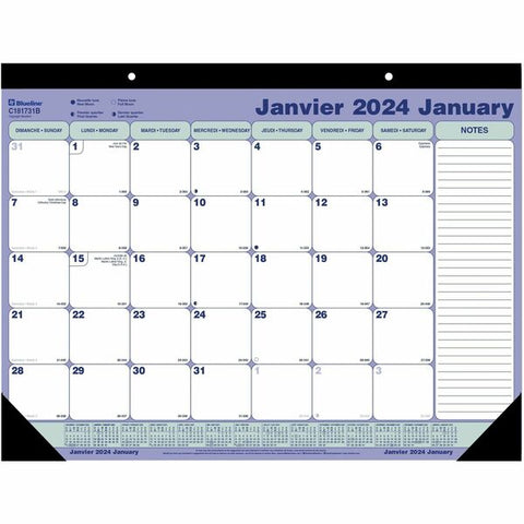 Dominion Blueline, Inc Perforated Monthly Desk Pad Calendar