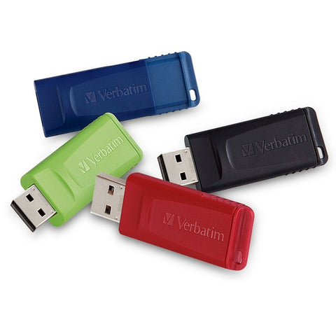 Verbatim America, LLC Verbatim Store 'n' Go - USB flash drive - 16 GB - USB 2.0 - black, blue, red, green (pack of 4)